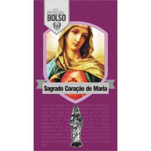 Sagrado Coração de Maria | Cartão + Imagem em Níquel. C/ 30un