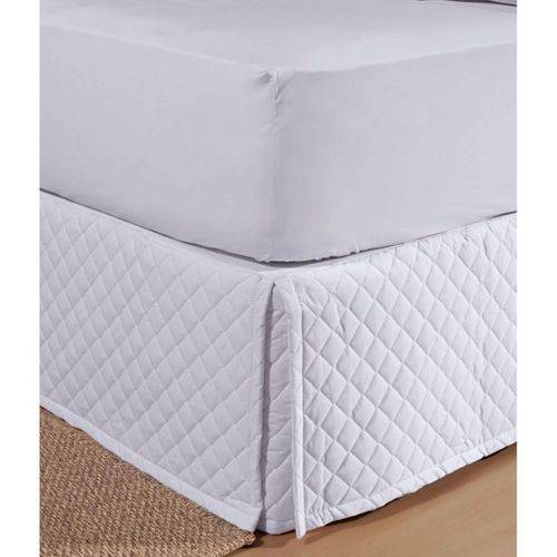 Saia Box King Size Matelassado Branco - Fassini Têxtil