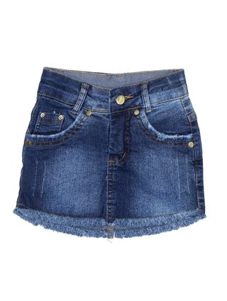 Saia Curta Jeans Infantil para Menina - Azul