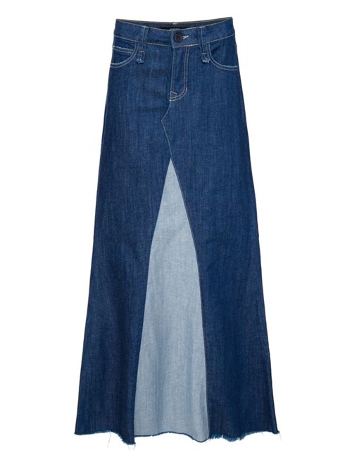 Saia Maxi Jeans de Algodão Azul Tamanho 34