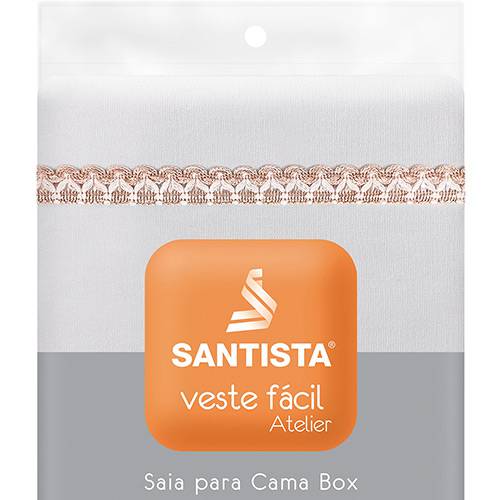 Saia para Cama Box Queen Veste Fácil Atelier Branca - Santista