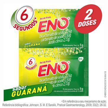Sal de Fruta Eno Guaraná para Azia e Má Digestão 5g