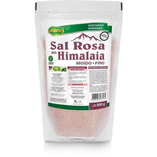 Sal Rosa do Himalaia Moído Fino (500g) - Unilife