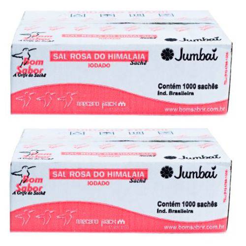 Sal Rosa do Himalaia Sache - 2 Caixas com 1000 Unidades - Jumbai