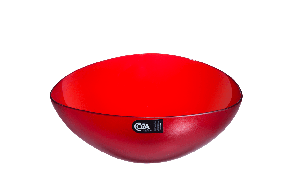 Saladeira Triangular 2,5 L Essential 25 X 25 X 9,2 Cm Vermelho Transparente Coza