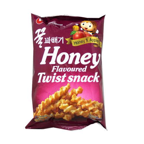 Salgadinho de Mel Honey & Apple Flavored Twist Snack - Nong Shim 75g