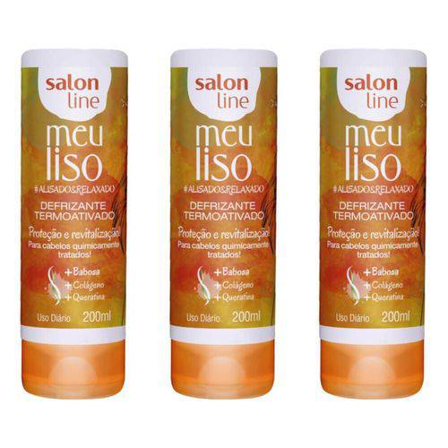 Salon Line Meu Liso Alisado/relaxado Defrizante 200ml (kit C/03)