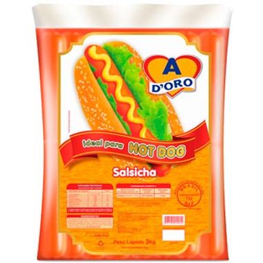 Salsicha Hot Dog Adoro Kg Pct. C/ 3 Kg