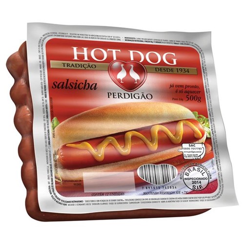 Salsicha Hot Dog Perdigao 500g