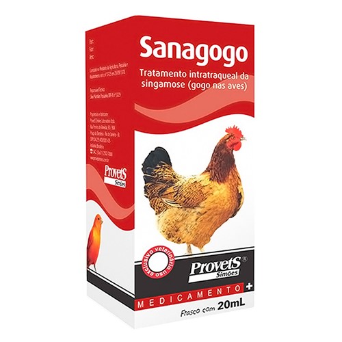 Sanagogo para Aves Gotas Uso Veterinário com 20ml