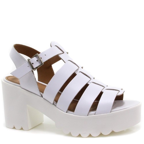 Sandália Chunky Zariff Shoes Plataforma Branco