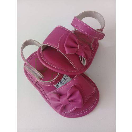 Sandália de Bebê Infantil Tamanho 17 Pink com Laço Delicado Confortável