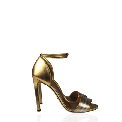 Sandália Gucci Couro Dourada