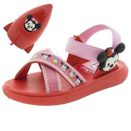 Sandália Infantil Baby Mickey e Minnie Vermelha Grendene Kids 21374