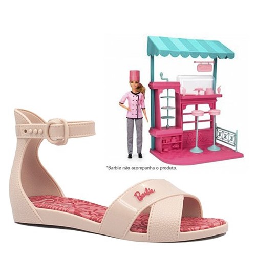 Sandália Infantil Barbie Confeitaria Rosa