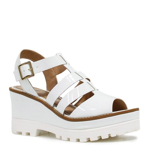 Sandália Plataforma Zariff Shoes Tratorado Branco