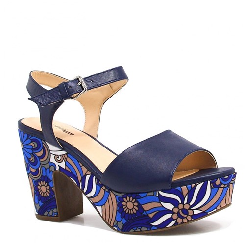 Sandália Zariff Shoes Plataforma Fivela Azul