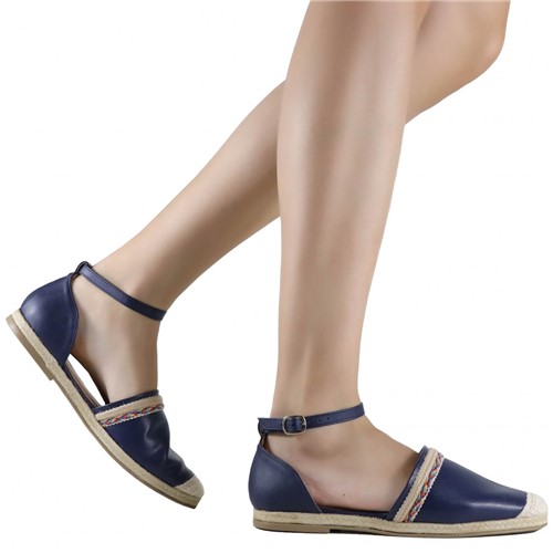 Sandália Zariff Shoes Rasteira Corda Azul
