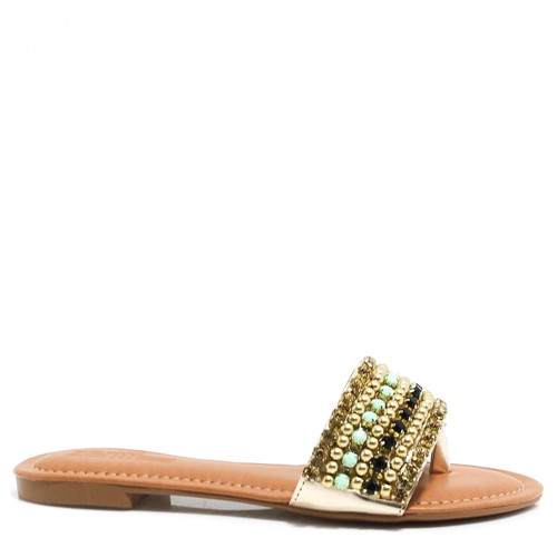 Sandália Zariff Shoes Rasteira Dourado