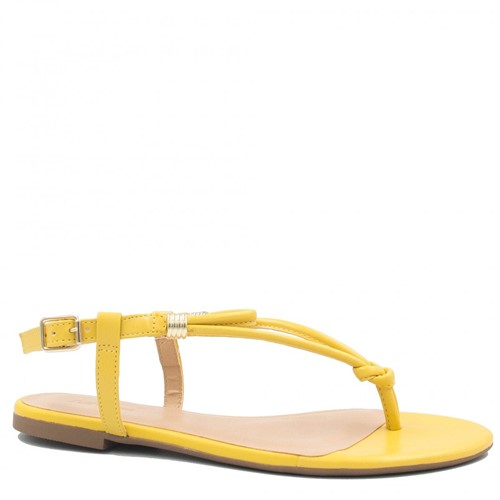 Sandalia Zariff Shoes Rasteira Fivela Amarelo