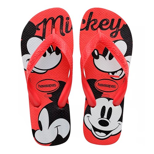 Sandálias Havaianas Disney Top Vermelha Mickey Tamanho 35/36 com 1 Par