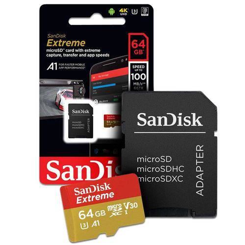 Sandisk Extreme Microsd 64gb 100mb/s V30 U3
