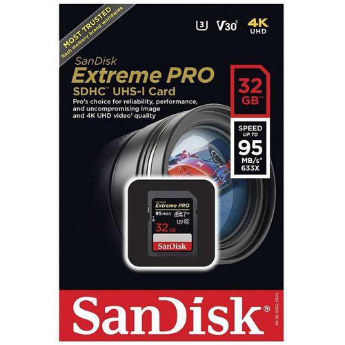 Sandisk Sd Sdhc Extreme Pro 95mb/s 32gb Lacrado +rápido