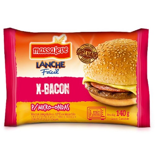 Sanduiche Massa Leve 140g X-Bacon Grelhado