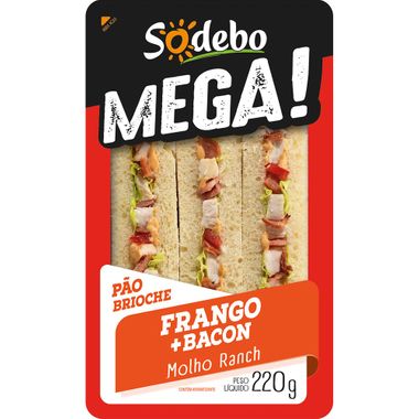 Sanduíche Pão Brioche com Bacon Sodebo 220g