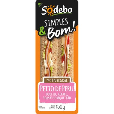 Sanduíche Pão Integral com Peito de Peru Sodebo 150g