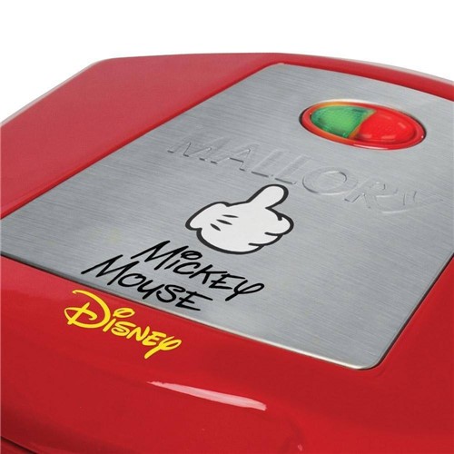 Sanduicheira Elétrica Disney Mickey Vermelha e Antiaderente - Mallory