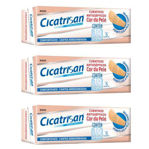 Sanfarma Cicatrisan Pele Curativos C/10 (kit C/03)