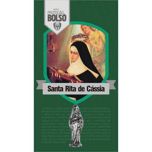 Santa Rita de Cássia | Cartão + Imagem em Níquel. C/ 30un