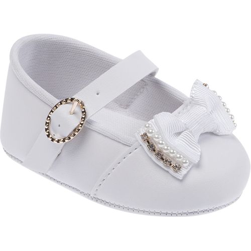 Sapato Branco com Pérolas e Strass - 1