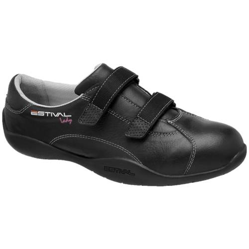 Sapato de Segurança Feminino em Couro Estival Lady Class com Fechamento em Velcro Cosy ¿ Preto