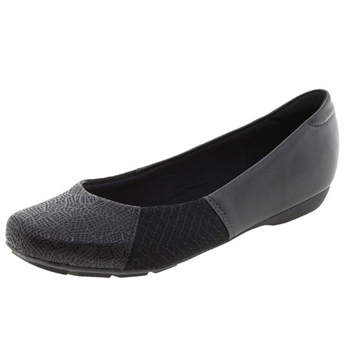 Sapato Feminino Salto Baixo Preto/Croco Modare - 7016218