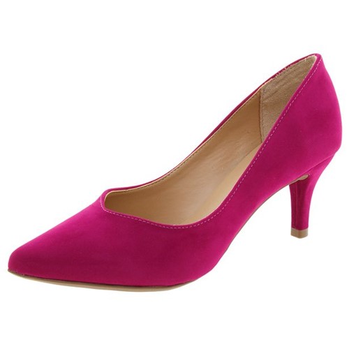 Sapato Feminino Scarpin Salto Baixo Pink Mixage - 3548940