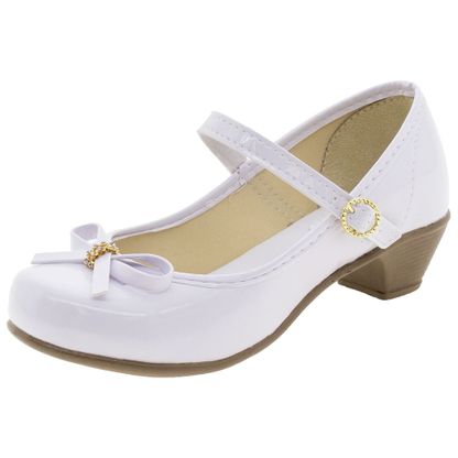Sapato Infantil Feminino Branco Bonekinha - 31001 12 Pares