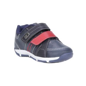 Sapato Klin Infantil para Bebê Menino - Azul Marinho/vermelho 24