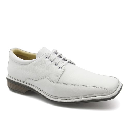 Sapato Masculino 3026 em Couro Floater Branco Doctor Shoes
