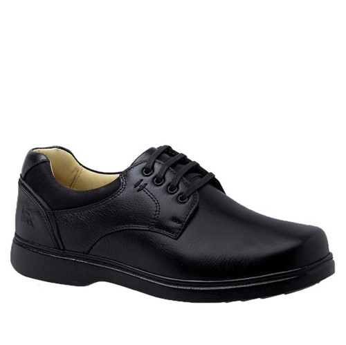Sapato Masculino 416 Especial Neuroma de Morton em Couro Floater Preto Doctor Shoes