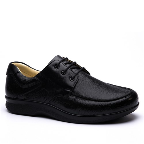 Sapato Masculino Esporão 3050 em Couro Floater Preto Doctor Shoes