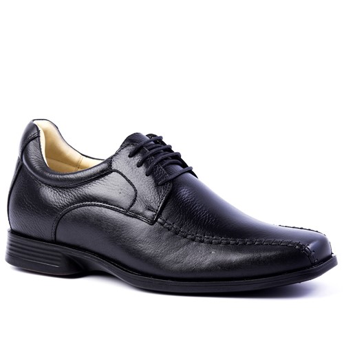 Sapato Masculino (Linha Up 7 Cm + Alto) 5494 em Couro Floater Preto Doctor Shoes