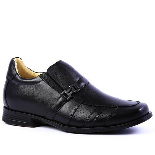 Sapato Masculino Linha Up (7 Cm + Alto) 5497 em Couro Floater Preto Doctor Shoes
