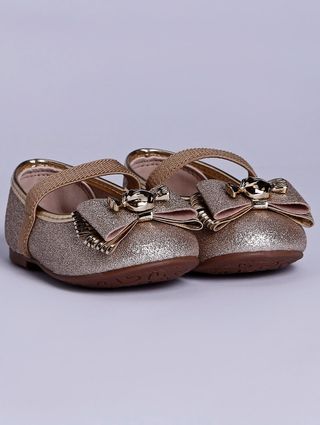 Sapato Molekinha Infantil para Bebê Menina - Dourado