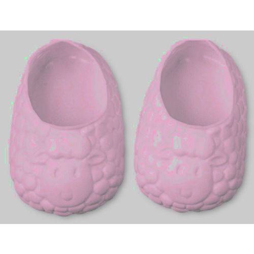 Sapato para Boneca – Modelo Pantufa 5cm – Little Mommy – Rosa - Laço de Fita