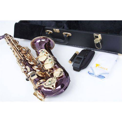 Saxofone Alto SA500 TP Eagle Violeta Dourado em Mib com Case