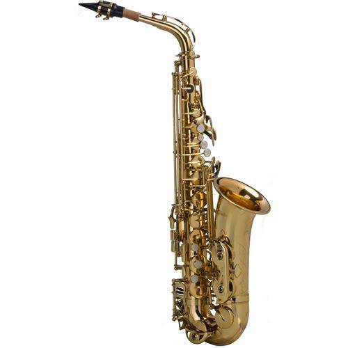Saxofone Alto Sgft6430l Eb Laqueado Dourado Shelter com Case