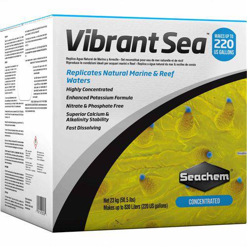 Seachem Sal Vibrant Caixa 23Kg Faz 831 Litros - Un