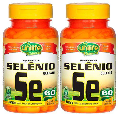 Selênio Quelato - Unilife - 2 Un de 60 Cápsulas
